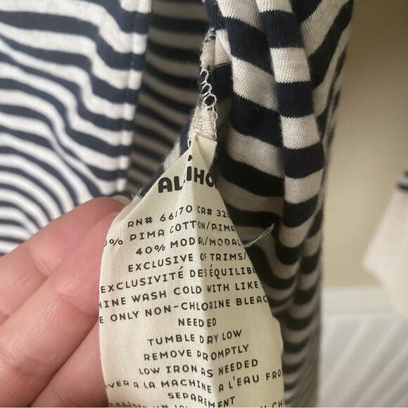 Allihop Anthropologie | Striped Wraparound Cardigan Sweater Top Navy Cream Small - Picture 8 of 8